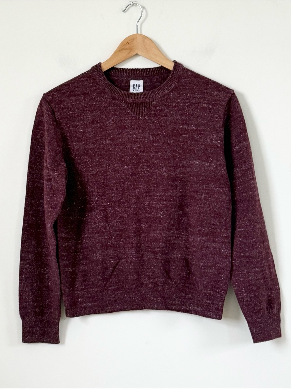 Gap Kids Marled Burgundy Crewneck Pullover Sweater Size XXL
